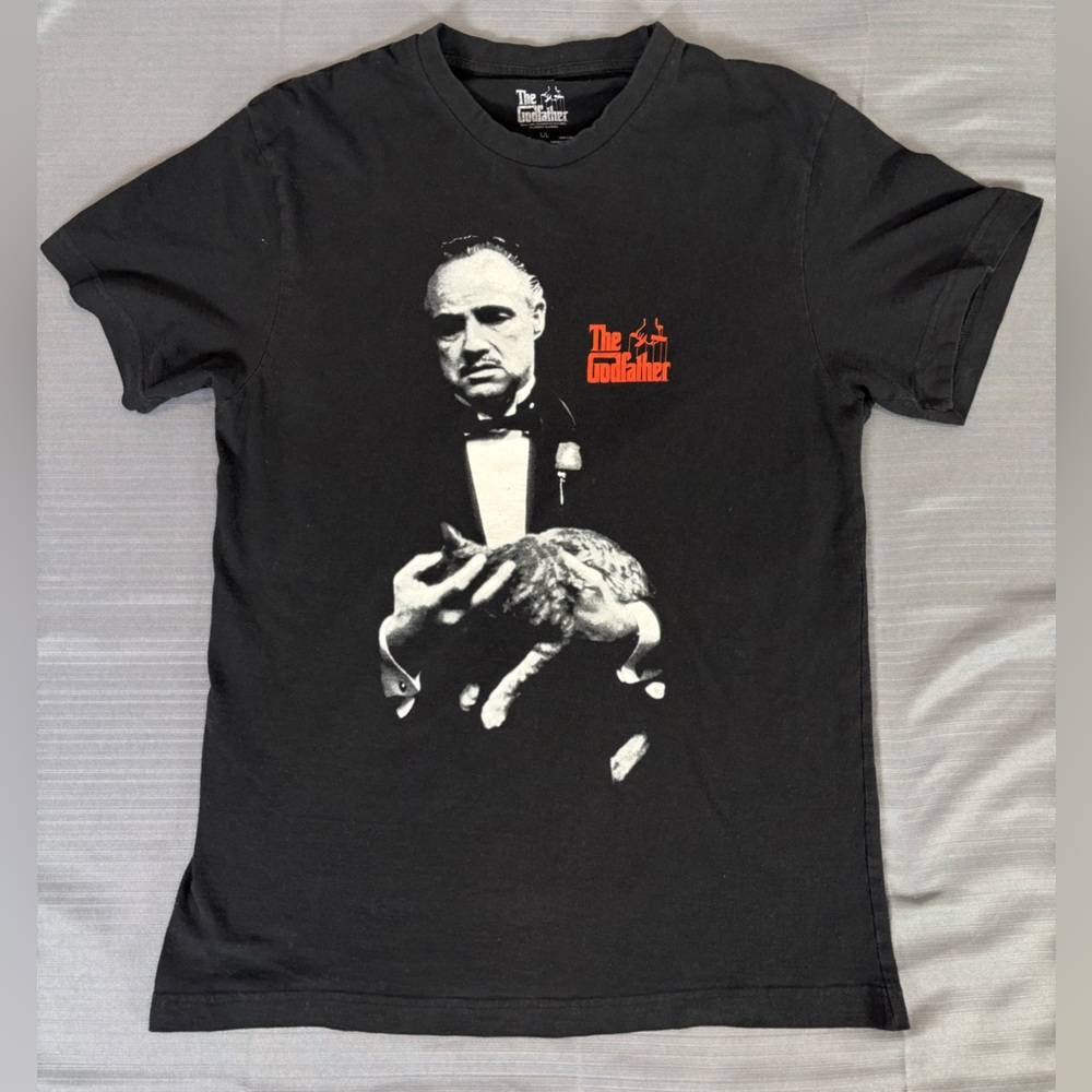 The Godfather Marlon Brando Graphic T-Shirt L Black Movie Tee